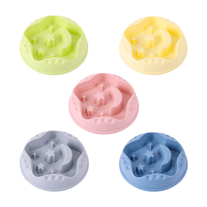 Un bol de nourriture lente pour animaux de compagnie Moon Star Wings Bol d'alimentation pour chien de grande capacité Assiette à dîner pour chien Bol pour animaux de compagnie 