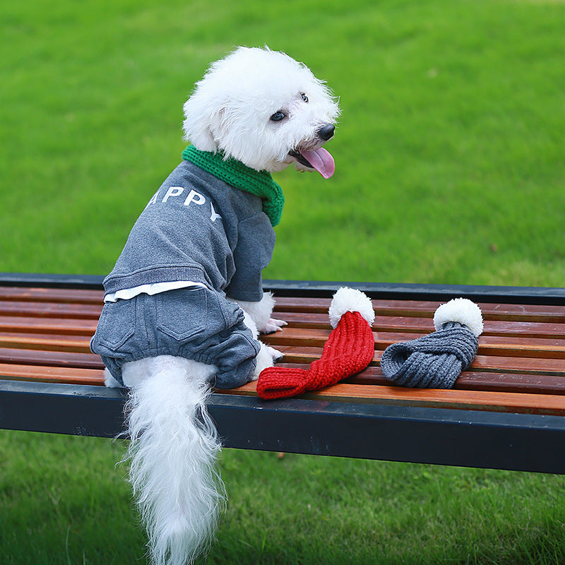 Bufanda de lana accesorios para perros y gatos bufanda para mascotas