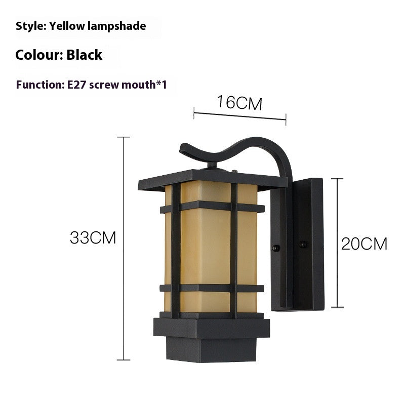 Pinye Lampe murale solaire d'extérieur étanche pour jardin, villa chinoise rétro, entrée, balcon, allée