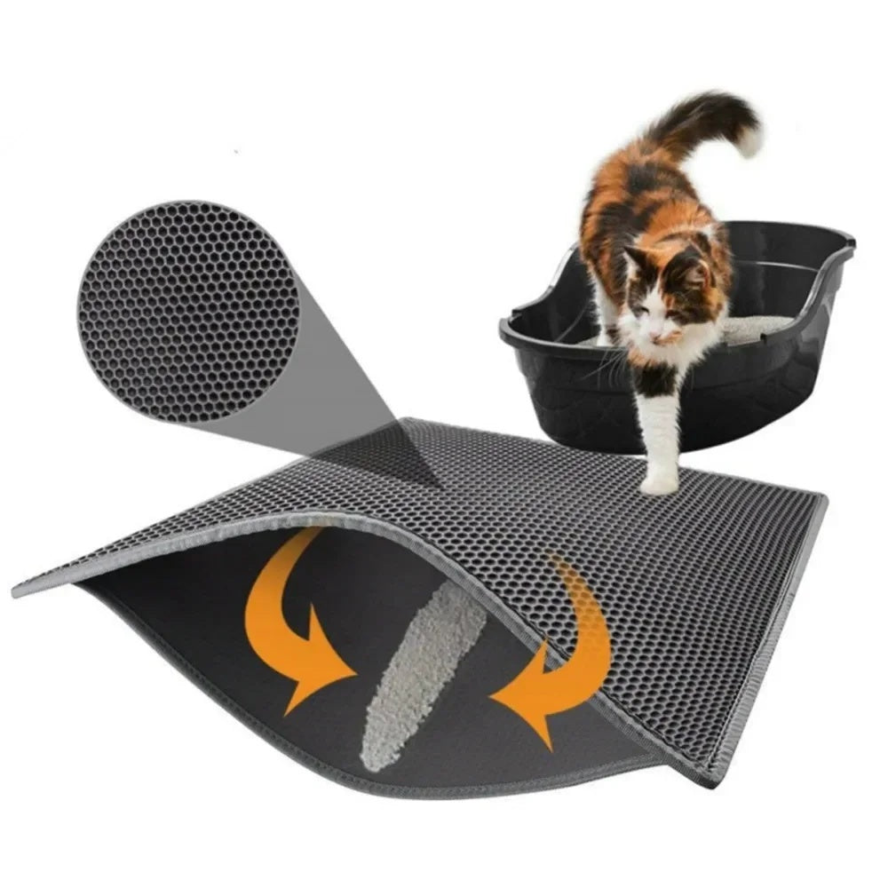 Cat's Essentials Pet Cat Litter Pad Waterproof EVA Double Layer Pet Litter Box Pad Cleaning Pad Cat Supplies Accessories