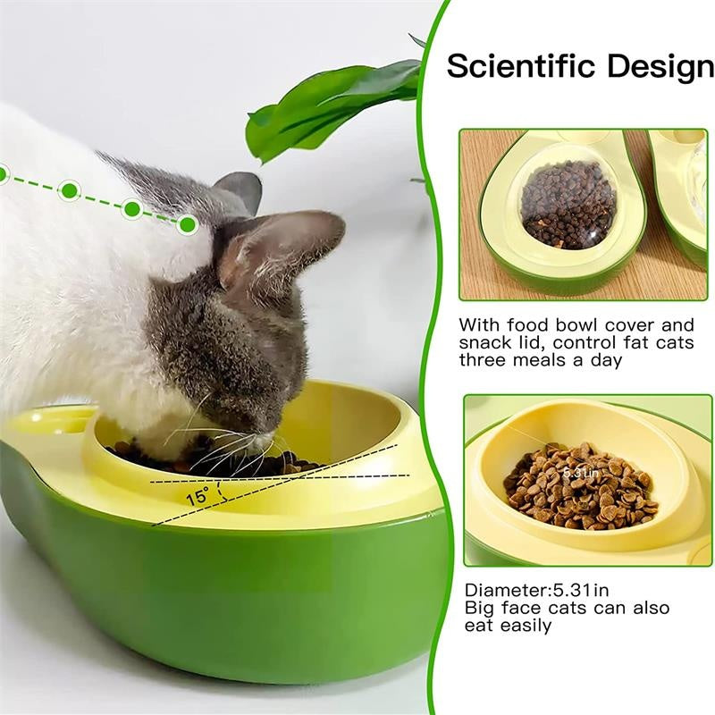 Mangeoire automatique pour animaux de compagnie en forme d'avocat pour chatons, bol d'alimentation lente pour petits animaux de compagnie