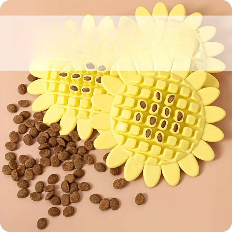 Juguetes de goma para perros con forma de girasol, masticables, duraderos, divertidos, perfectos para la dentición y el juego de los cachorros Accesorios para perros Productos para mascotas 