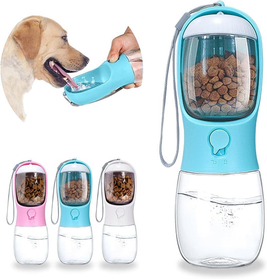 Ravel Bol d'eau pour chiot Bouteille d'eau pour chien avec récipient de nourriture Distributeur portable pour animaux de compagnie Accessoires pour chiens Articles essentiels pour chiots Nécessités pour Yorkie Chihuahua Chat Marche et randonnée 