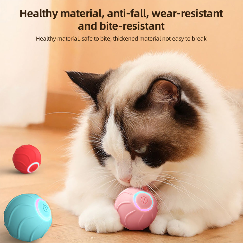 Pelota eléctrica para gatos con rebote automático, juguete interactivo divertido de 2 cm para entrenamiento de gatos, juguete para gatitos que se mueve solo para interiores