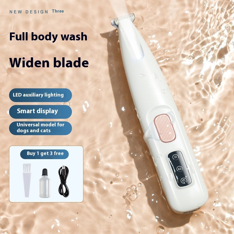 Pets Dog Paw Trimmer With LED Light Fully Waterproof Pet Hair Trimmer With LED Display Dog Clippers For Grooming Widen Blade