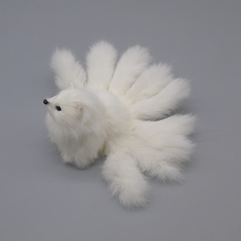 Artificial Nine-tail Fox Home Decoration Wool-like Animal