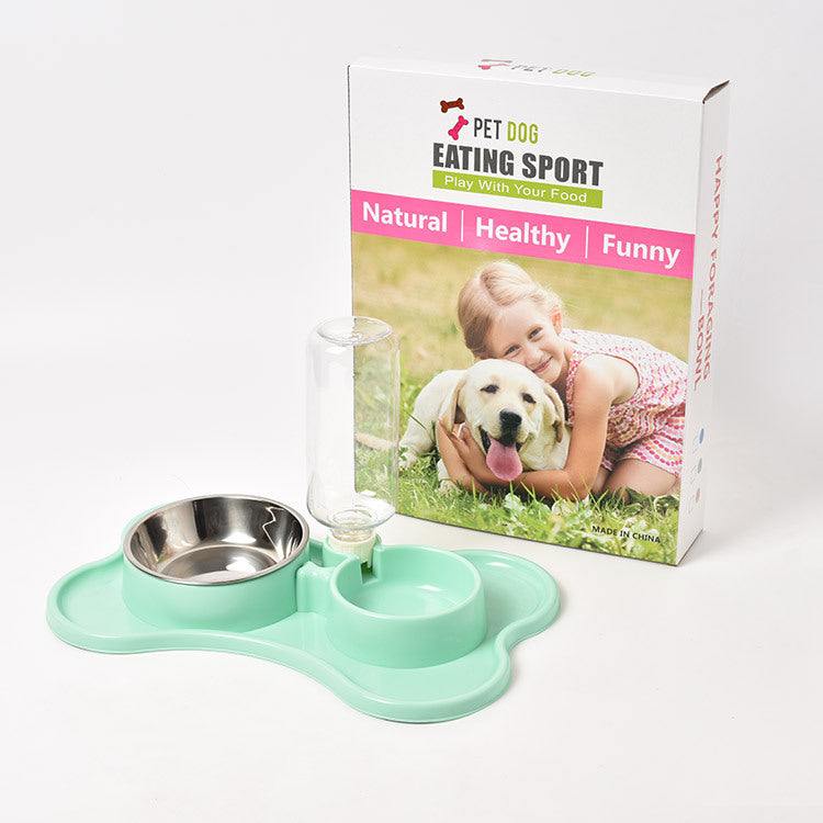 Fournitures pour animaux de compagnie Bol double automatique pour eau potable pour chien Bol double pour chien Bol pour nourriture pour animaux de compagnie Seau Teddy Law Bol pour animaux de compagnie