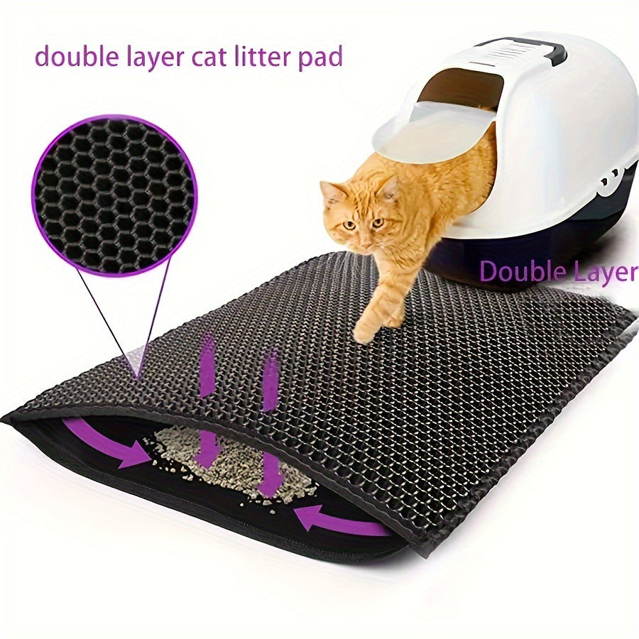 Tapis de litière pour chat double couche anti-éclaboussures EVA