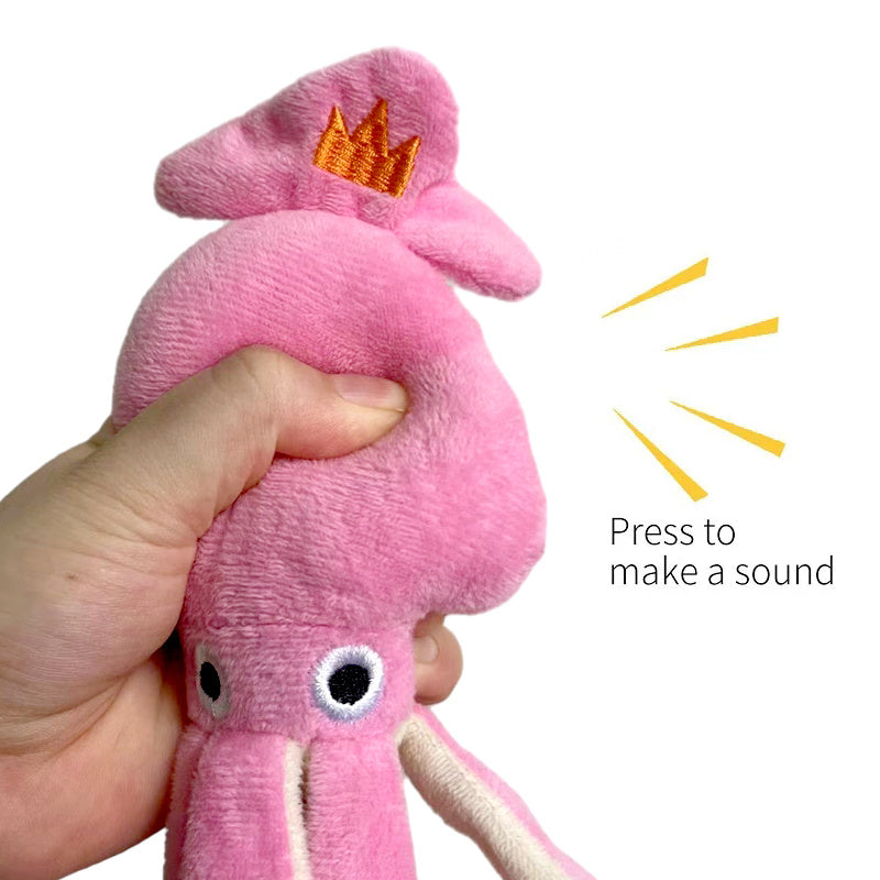 Cute Squid Plush Dog Chew Toys Funny Small Medium Dogs Squeaky Sound Rope Toy Pets Supplies