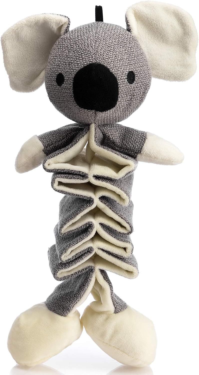 Juguetes para perros Hollypet, juguete chirriante, animal de peluche parcial con papel arrugado, alivia el aburrimiento para perros pequeños, medianos y grandes, koala gris