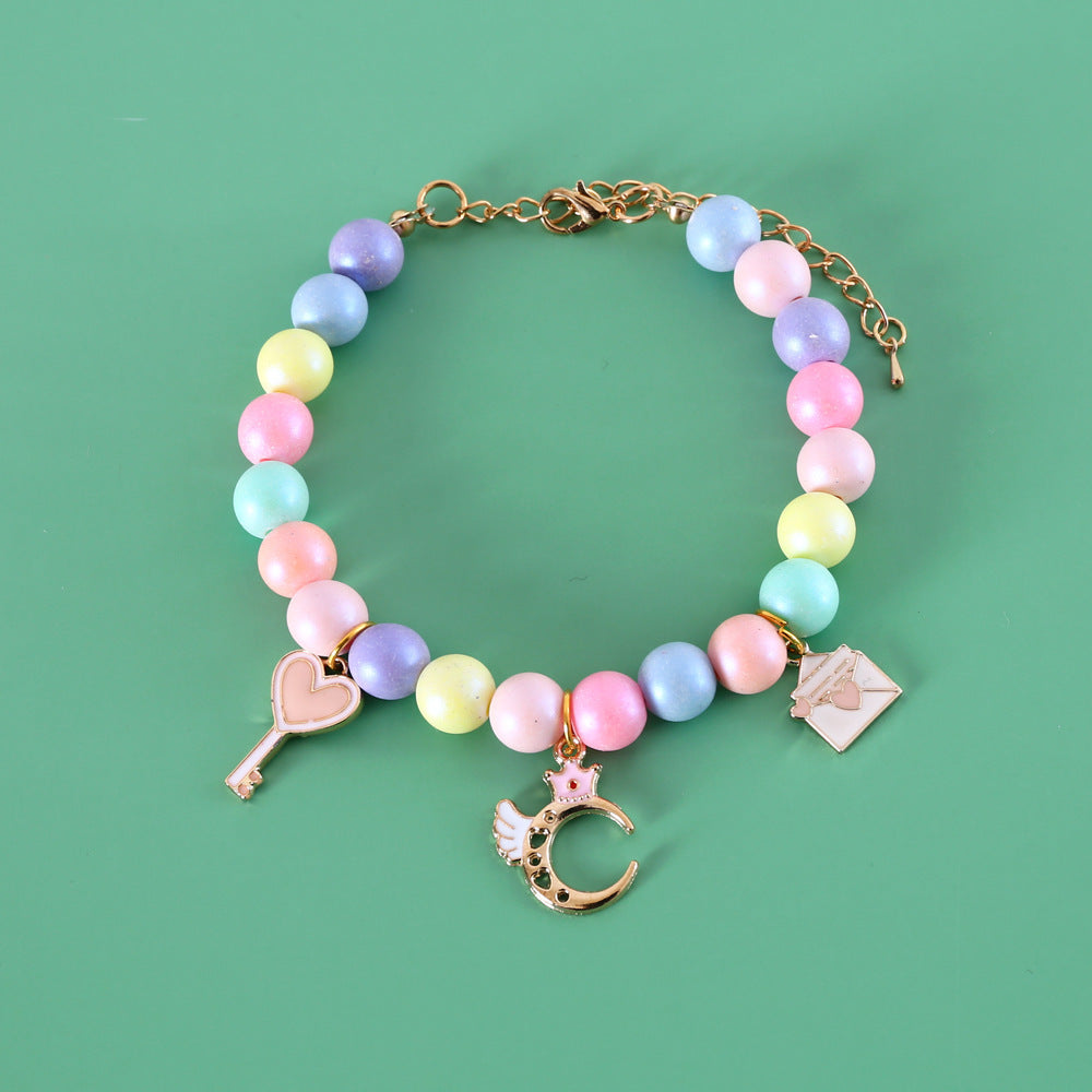 Cat Dog Colorful Pearl Dream Moon Headdress Meteor Rabbit Collar Birthday Shooting Accessories Necklace Bracelet