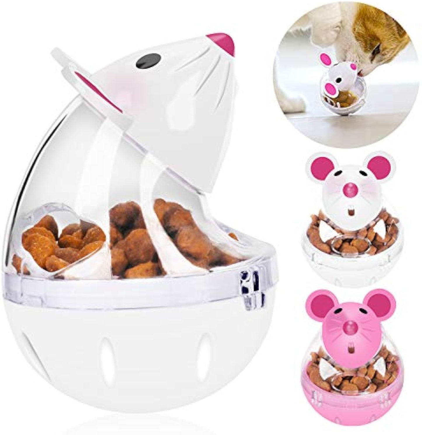 Cat Food Ball Slow Feed Mice Tumbler Shaped Pet Treat Ball Cat Food Toy Ball Pet Food Ball Cat Feeder