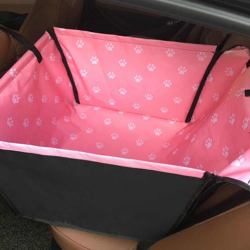 Cesta colgante para mascotas con estampado trasero, doble capa, impermeable, para coche, Gato, protección para perros