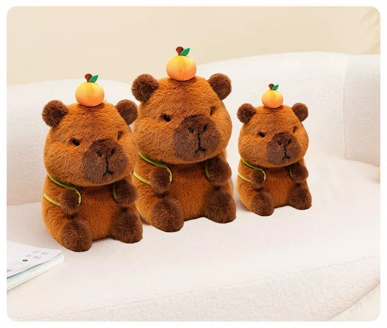 Capabala assis sac à dos petite poupée Capybara jouets en peluche mignon cochon d'inde poupée Ragdoll cadeau