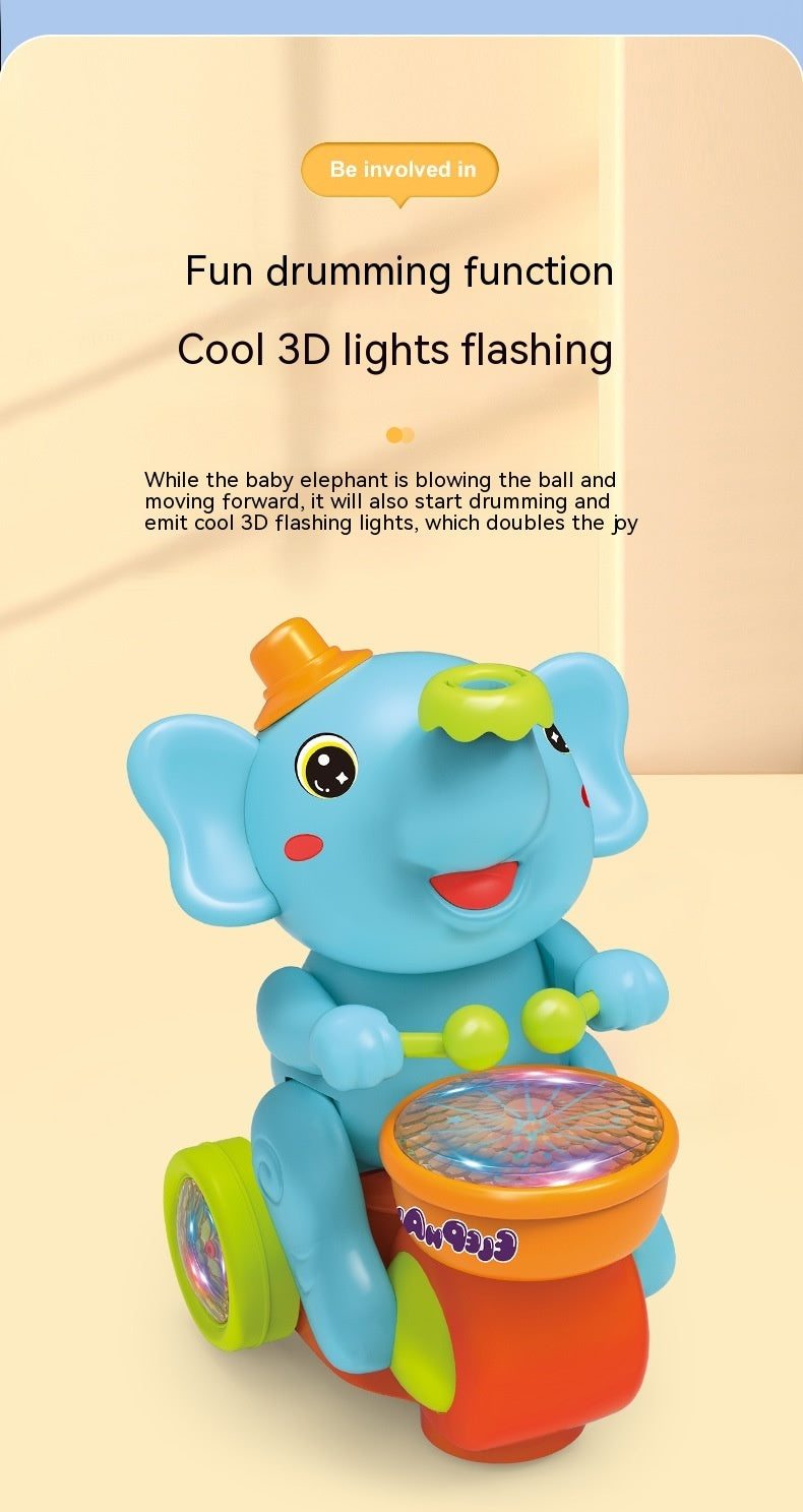 Cute Elephant Cool Music Light Electric Children's Toy Car