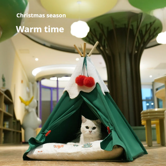 Winter Warm Semi-closed Cat House Deep Sleep Bed Thickened