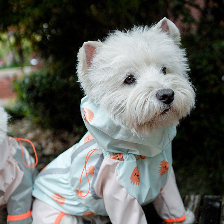 Manteau imperméable à quatre pattes pour animaux de compagnie, ensemble complet avec réfléchissant, imperméable et coupe-vent