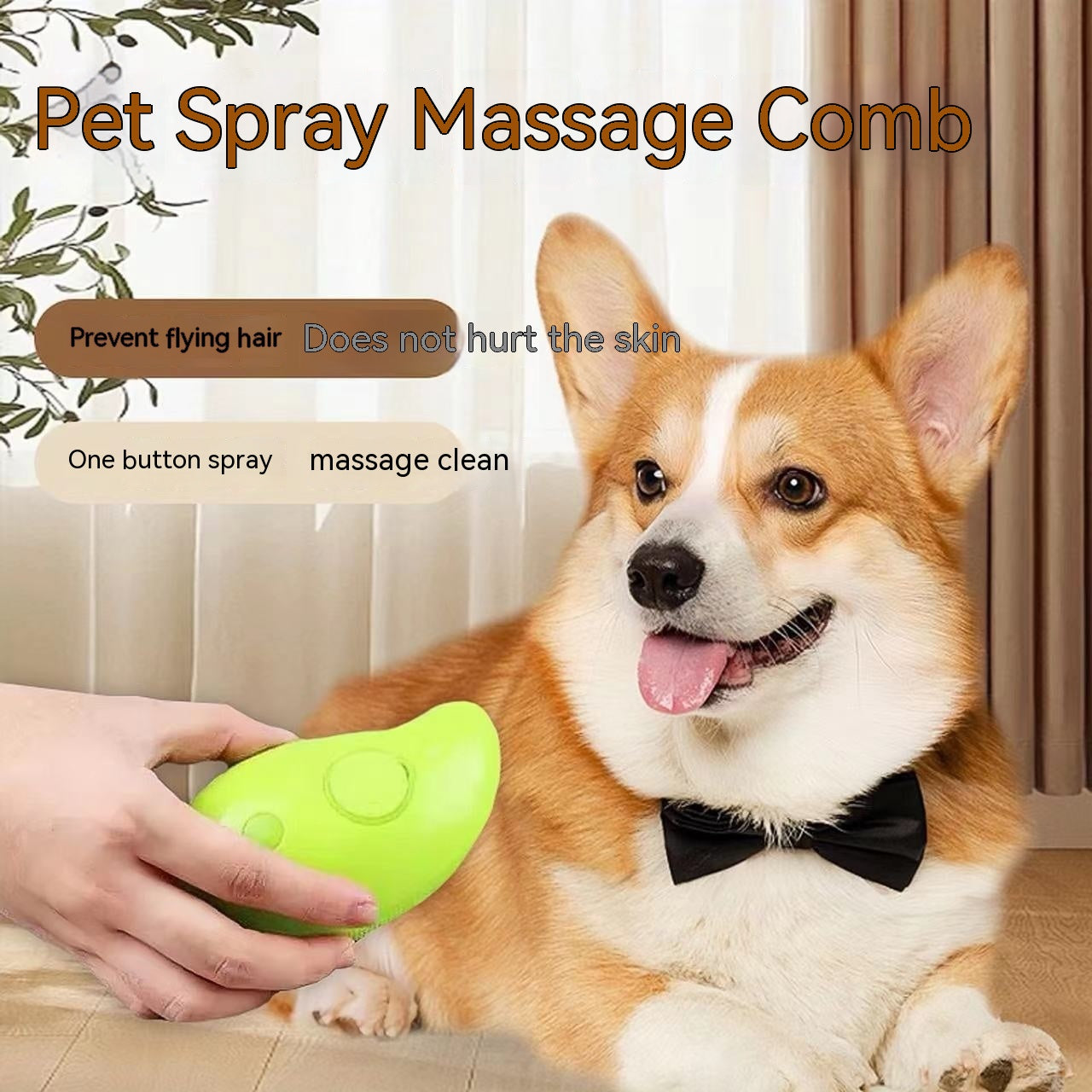 Peigne de Massage par pulvérisation électrique pour chiens et chats, nettoyage à sec sans eau, pour animaux de compagnie