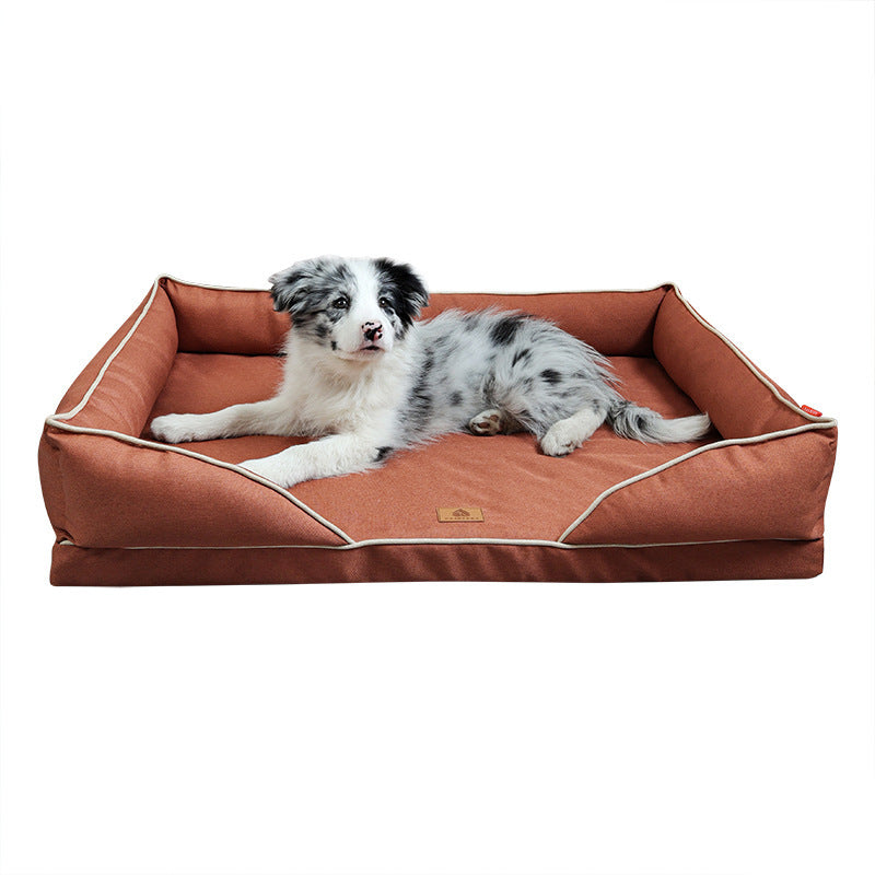 Cama para perros de perrera universal extraíble y lavable con nido cuadrado de lino