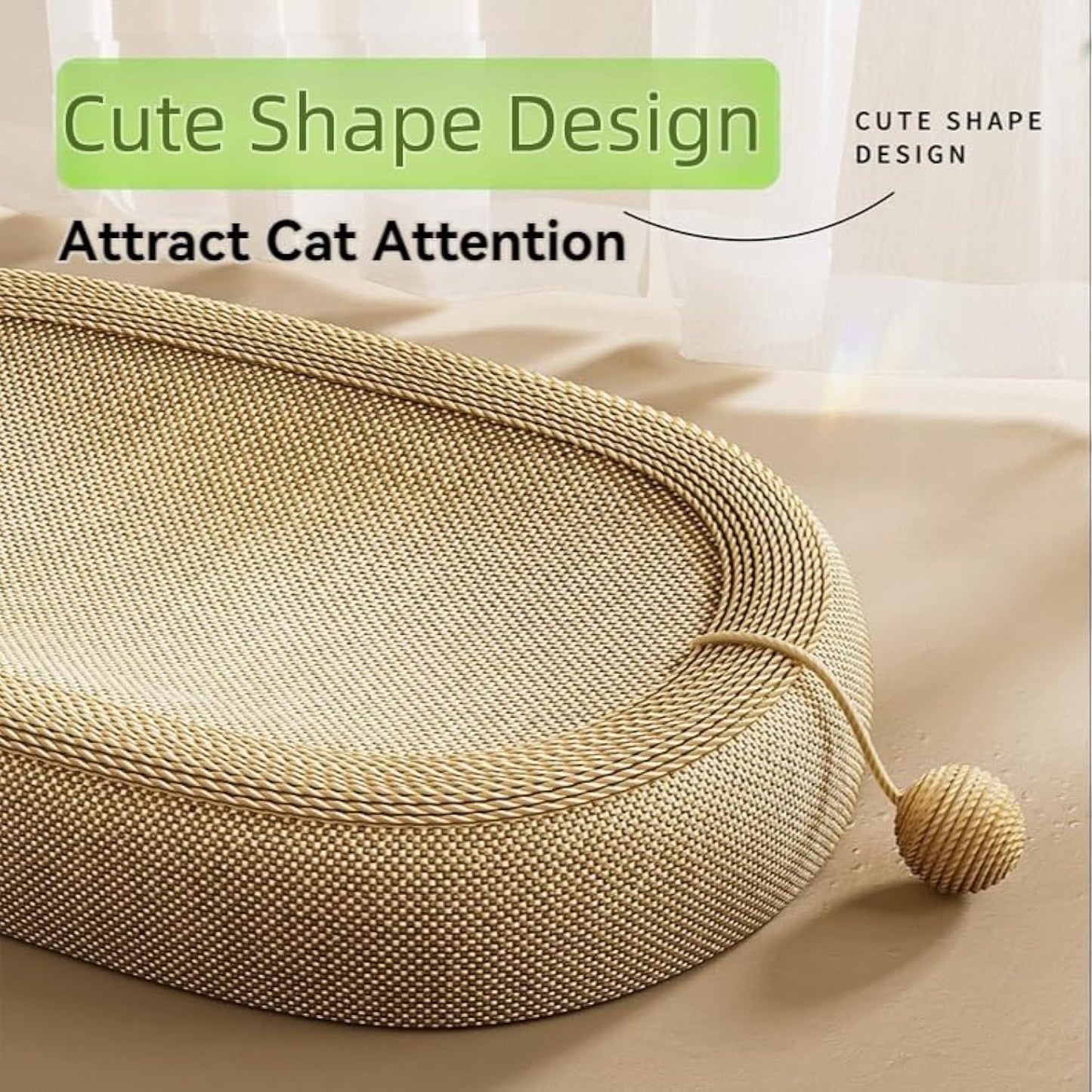 Planche à gratter en sisal pour chat - Lit de très grande taille - Design adorable - Durable - Confortable - Salon