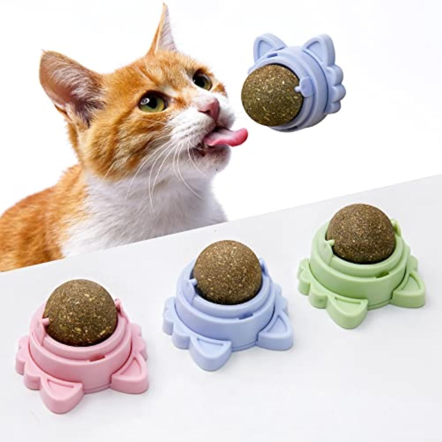 Boules d'herbe à chat qui collent au mur Boules d'herbe à chat pour chat Jouets d'herbe à chat pour chats Nettoyage des dents de chat en bonne santé Jouets à mâcher dentaires Friandises murales pour chats