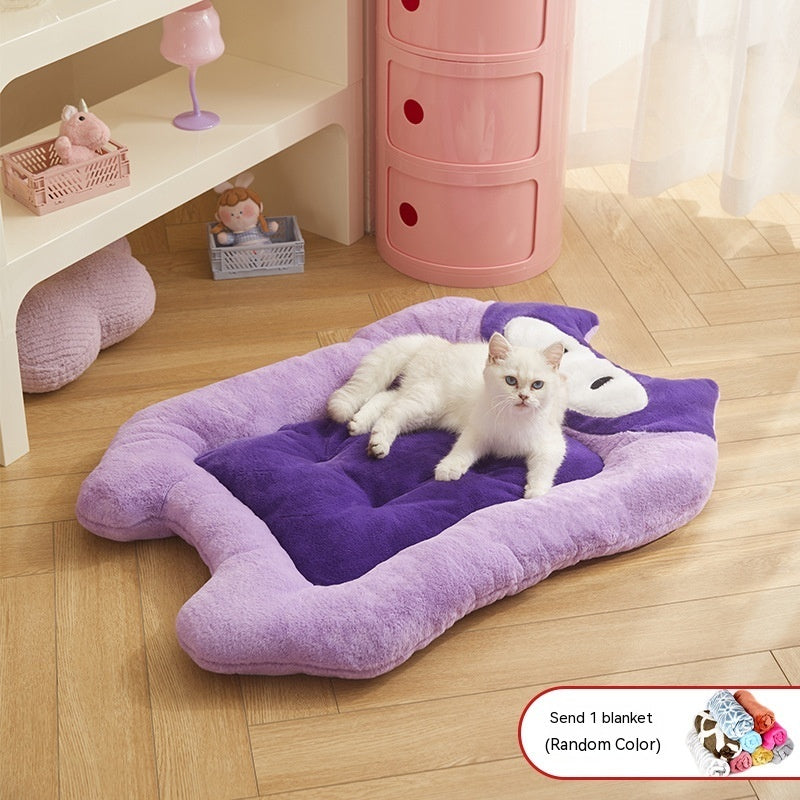 Tapis de lit universel pour chat, doublé de polaire épaisse