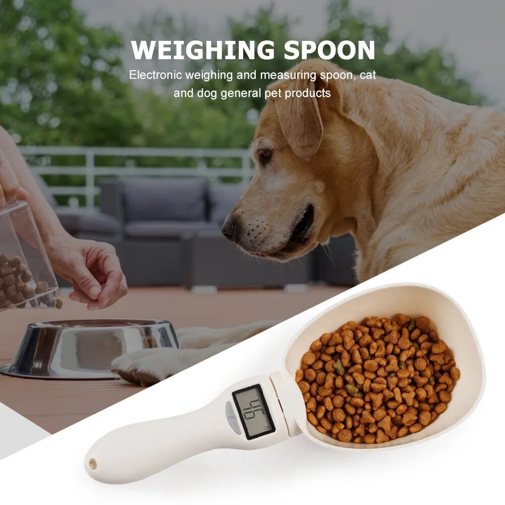 Báscula de comida para mascotas, herramienta electrónica de pesaje de precisión LCD, cuchara medidora de alimentos para alimentación de perros y gatos, báscula de cocina con pantalla Digital