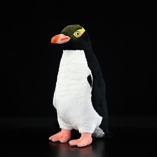 Poupée animale en peluche de simulation de pingouin aux yeux jaunes