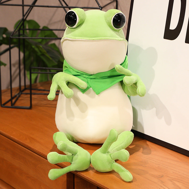 Jouet en peluche d'oreiller de poupée de grenouille de cape créative