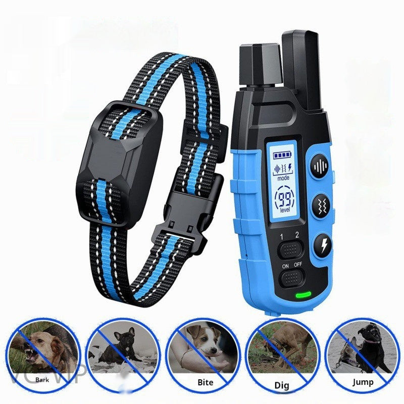 Collar de entrenamiento con descarga eléctrica para perros grandes y pequeños, con control remoto y dispositivo antiladridos