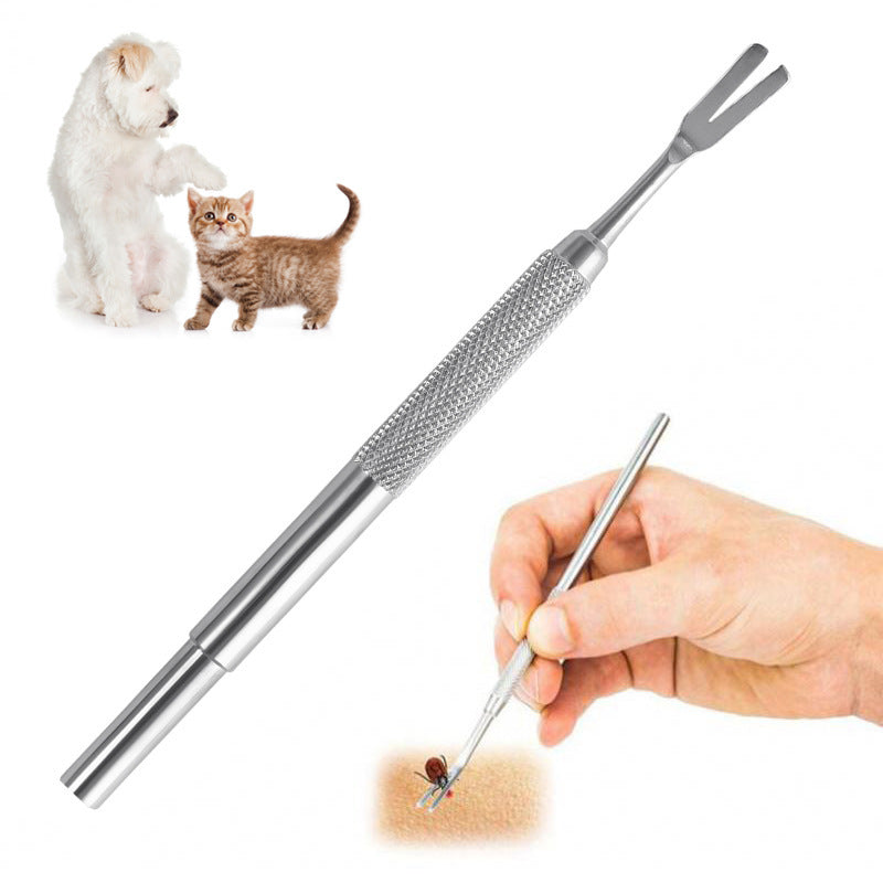 Stainless Steel Tick Tweezers Professional Quick Tick Removal Tool For Cat Dog Pet Supplies Tick Removal