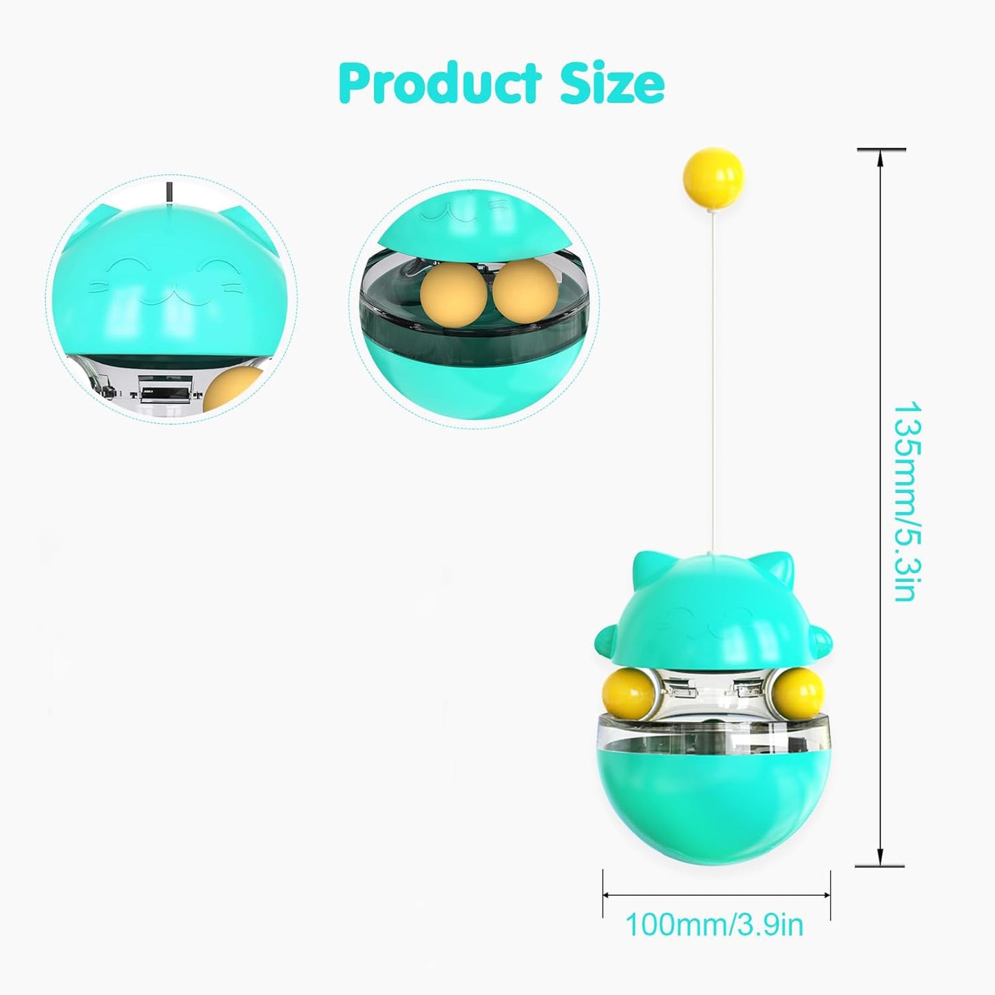 Interactive Cat Treat Dispenser Toy - Tumbler Feeder Toy For IQ Training And Mental Stimulation