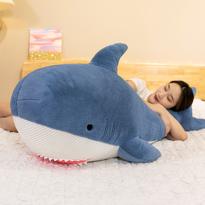 Nouveau coussin en peluche en forme de requin en fourrure de lapin