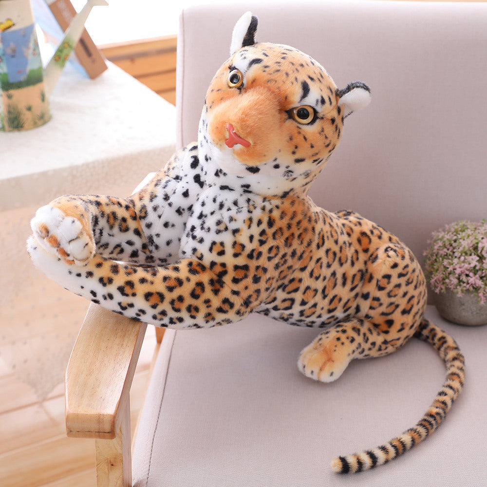 Simulación de dinero, muñeco de peluche de leopardo, decoración del hogar, adornos creativos de animales del bosque, venta al por mayor de una generación