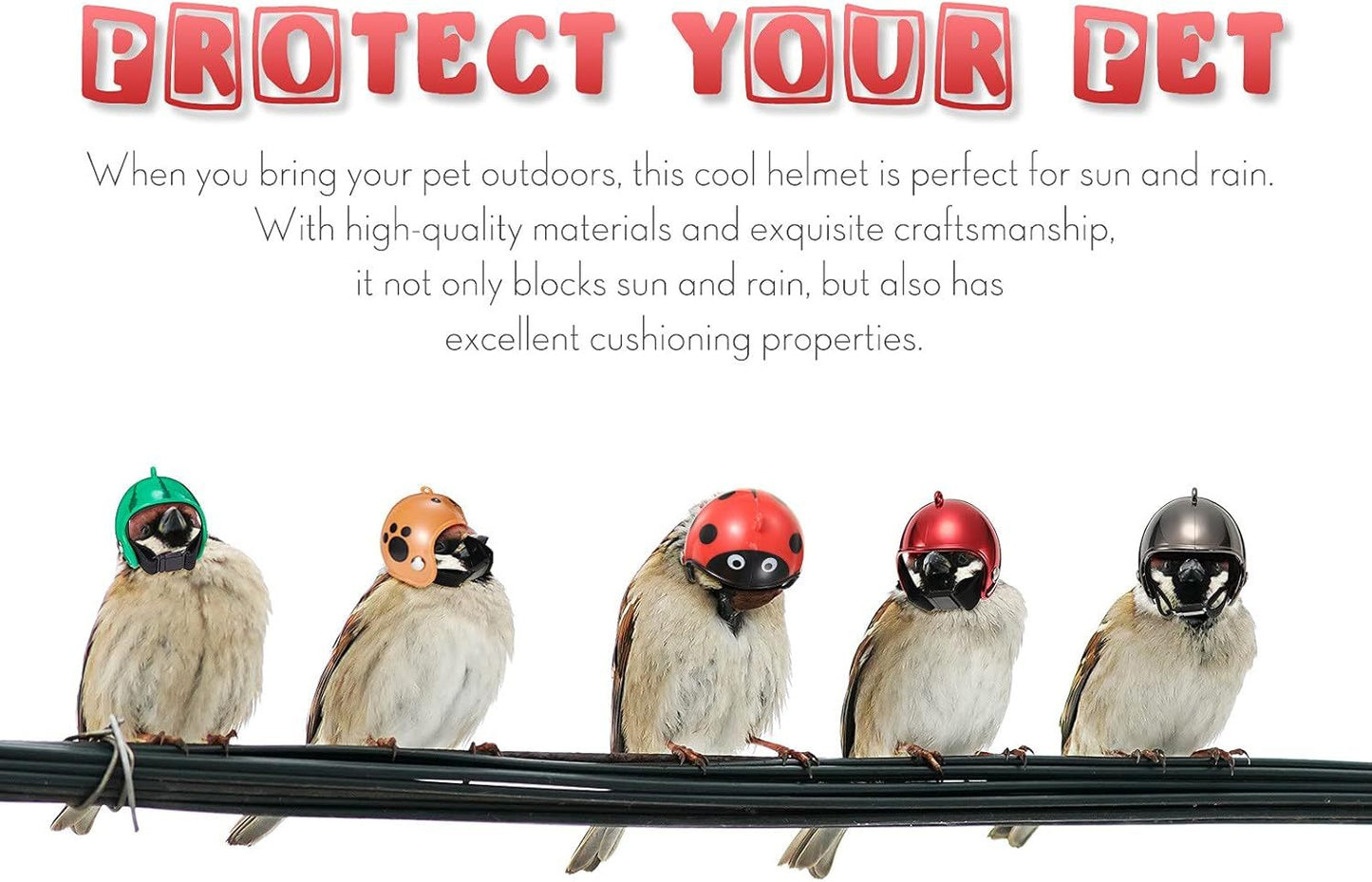 Hens Helmet Chicken Pet Safety Funny Parrot Bird Hat Headwear Small Hard Costumes Accessories For Parakeet