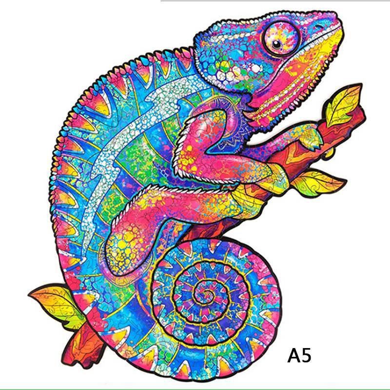 Animal building blocks irregular pattern rainbow chameleon