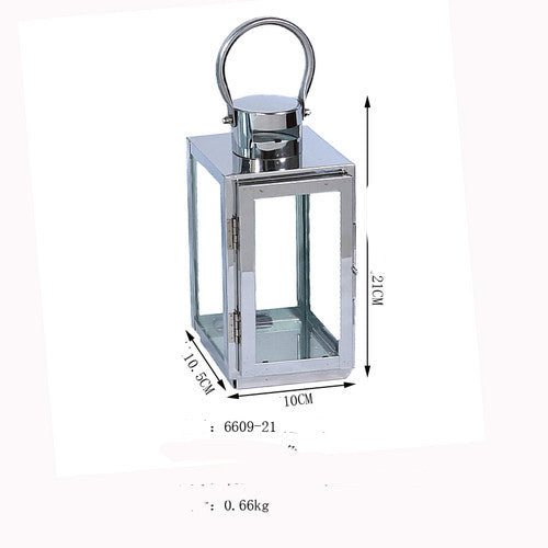 Candlestick Decoration Ornaments Stainless Steel Windproof Lamp Floor Garden Outdoor Lantern