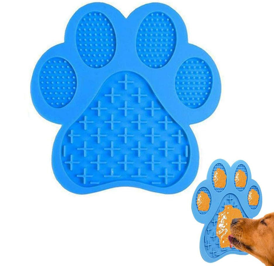 Tapis à lécher pour chien contre l'anxiété, gamelles pour chien à alimentation lente au beurre de cacahuète, tapis à lécher pour chien avec forte aspiration au mur pour le bain, le toilettage et le dressage des animaux de compagnie