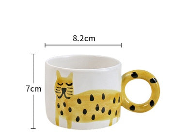 Tasse à café animal maison mignonne en céramique