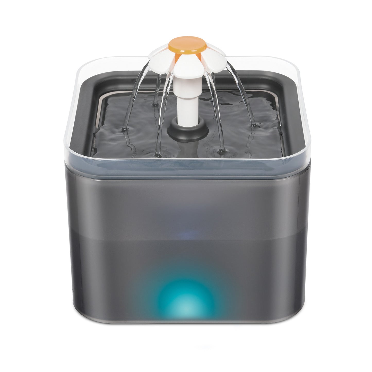 Fontaine à eau pour chat avec chargement USB, distributeur d'eau pour animaux de compagnie avec filtration à recirculation et éclairage LED automatique