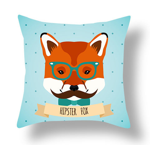 Housse de coussin imprimée en peluche courte, Animal Creative Home