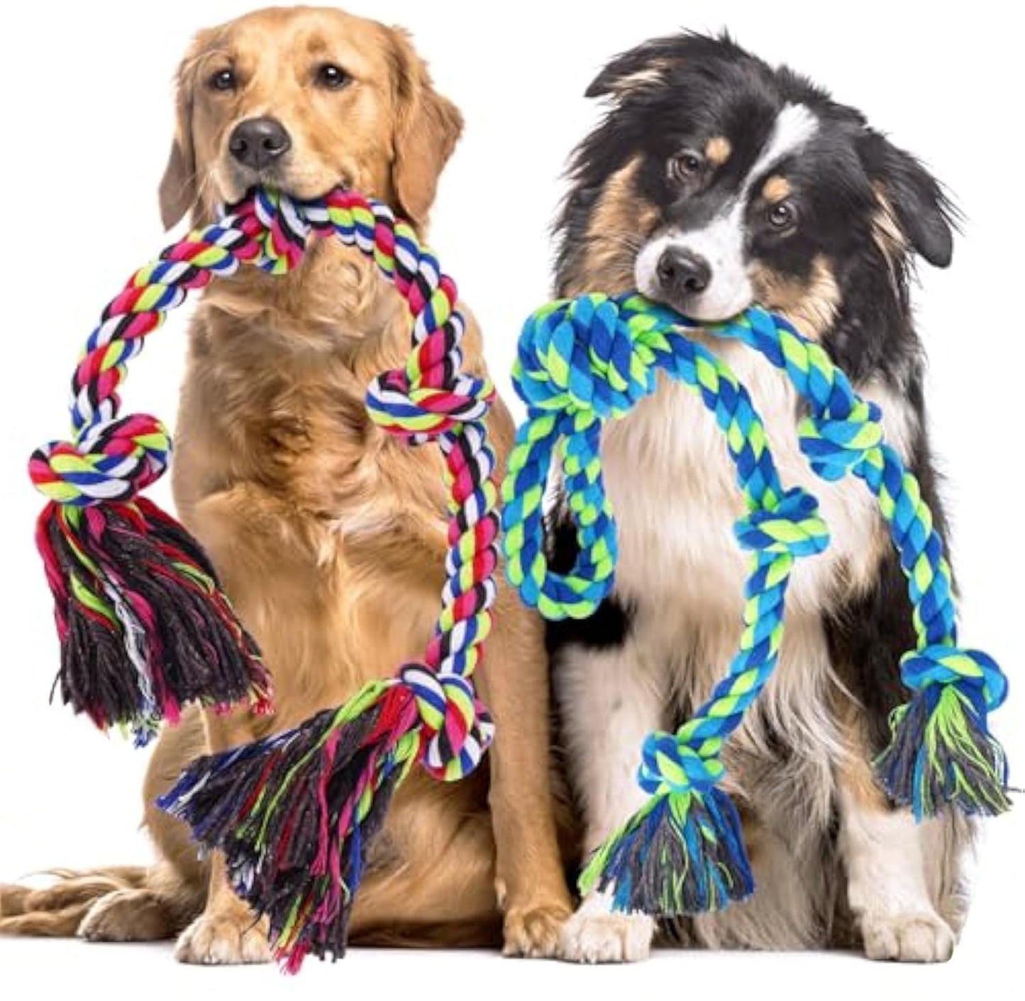 Heavy Duty Dog Rope Toy For Aggressive Chewers, Tough Tug Of War Dog Toys For Large, Medium And Small Dogs