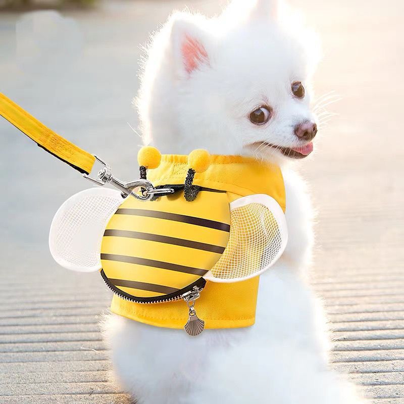 Bee Suspender Set With Cat Harness And Pet Leash, Perfect For Walking Your Furry Friend In Style