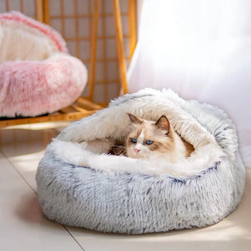 Semi-closed Cat Bed Four Seasons Universal Cover Shell Nest Small Dog Winter Pet Supplies