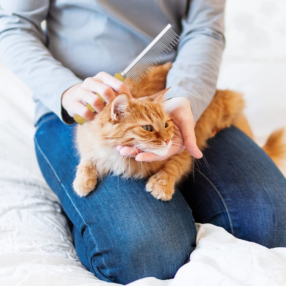 Peine de aseo con mango de madera para perros y gatos