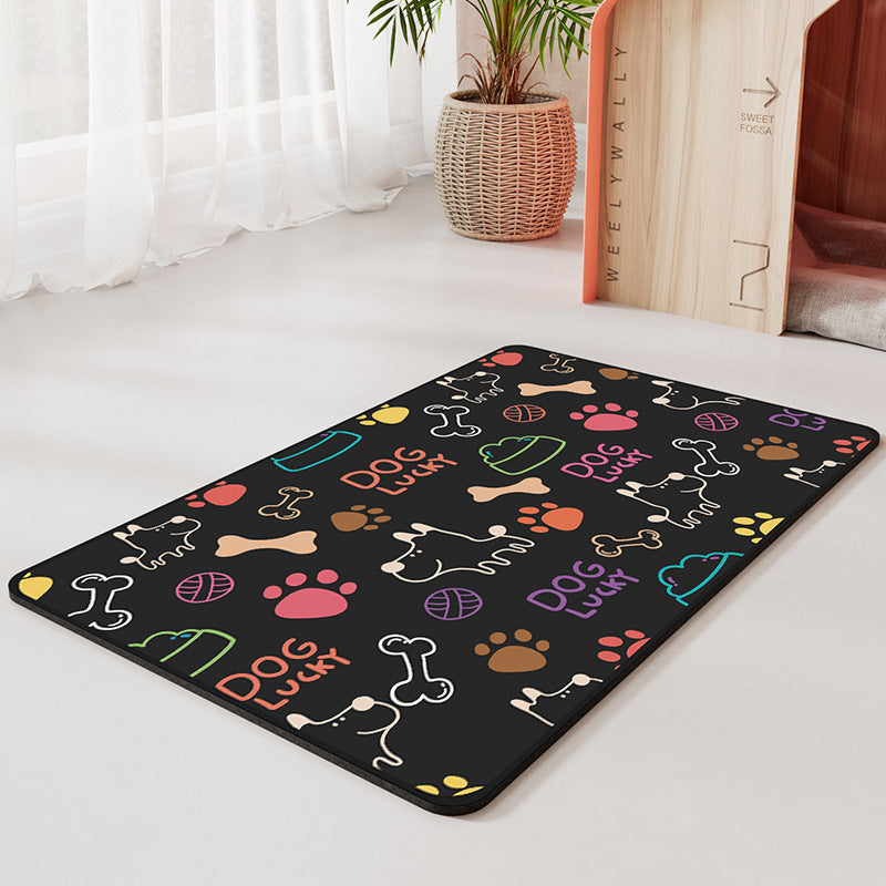 Alfombrilla para suelo con diatomeas para mascotas, para perros y gatos, a prueba de derrames, impermeable, de secado rápido