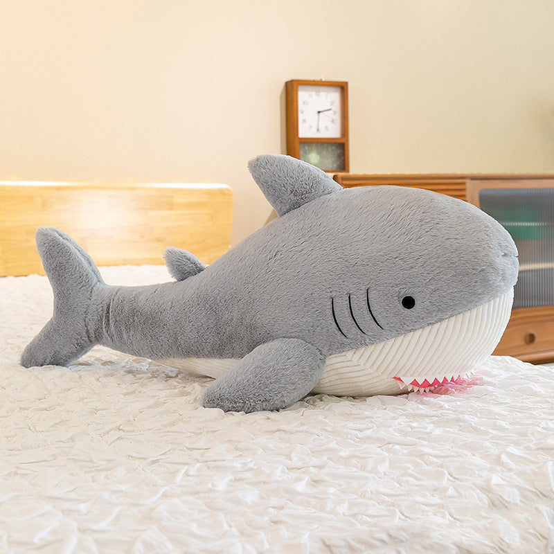 Nouveau coussin en peluche en forme de requin en fourrure de lapin