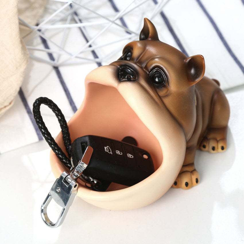 Bulldog Candy Box Statue Dog Animal Figurine Shoe Cabinet Key Storage Box Living Room Home Decoration