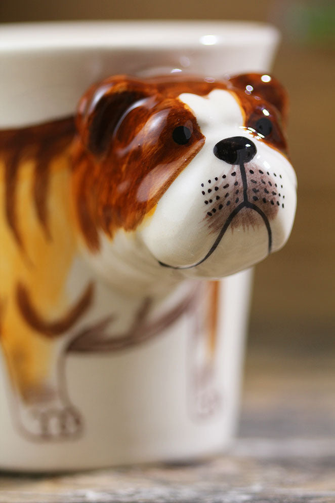 Taza de animales Taza de animales pintada a mano taza de cerámica bulldog inglés