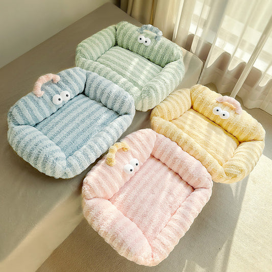 Caseta de invierno para mascotas, sofá cálido para perros pequeños y medianos, colchoneta para dormir, cojín suave, cama especial para cachorros